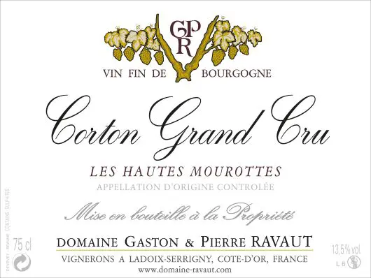 Corton Hautes Mourottes Grand Cru - Domaine Gaston & Pierre RAVAUT - LADOIX – Image 2